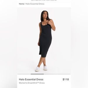 NWT Vuori Halo Essential Dreamknit Midi Dress in Heather black